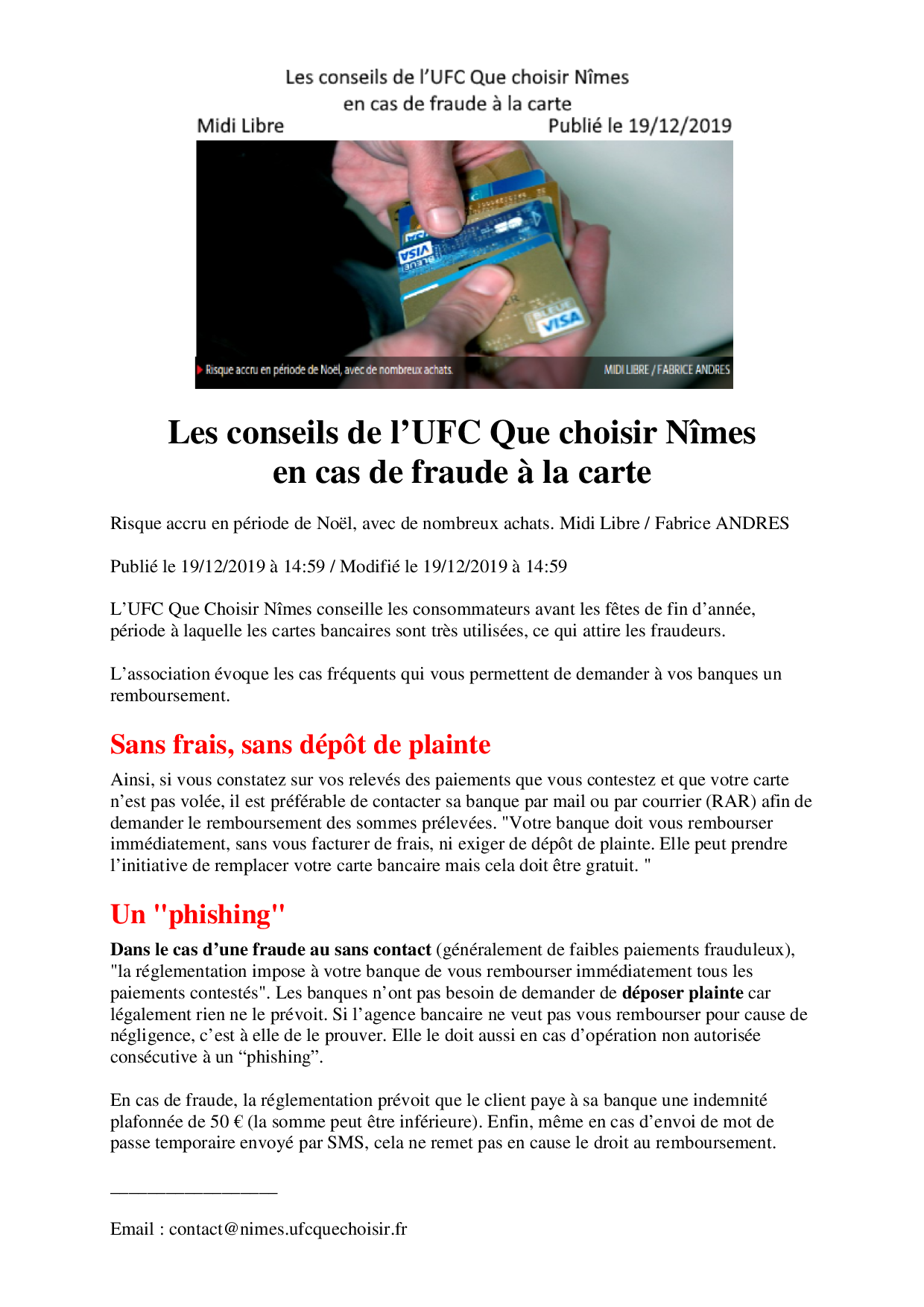Fraude Bancaire Ufc Que Choisir