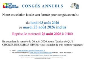 CONGÉS ANNUELS