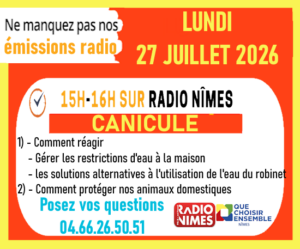 Lundi 27/07/2026 à 15H sur Radio NIMES  on parle de la CANICULE